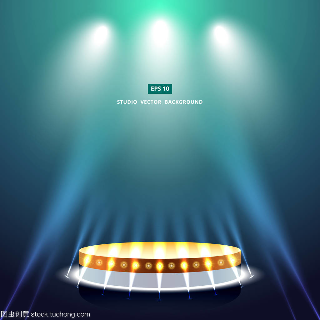 與照明和金登上領(lǐng)獎(jiǎng)臺舞臺工作室綠色背景
